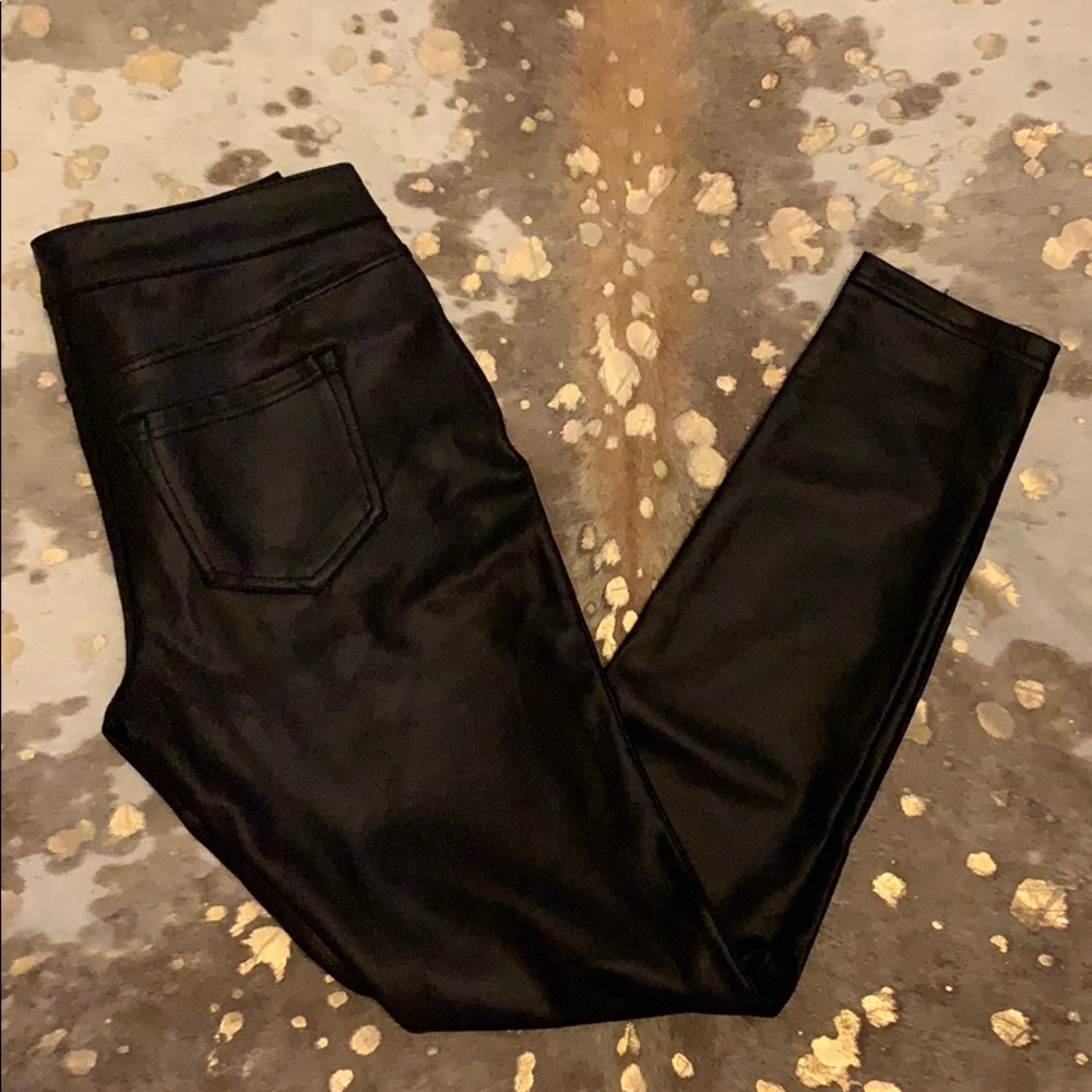 Refuge Faux Leather Skinny Pants Black Size 4